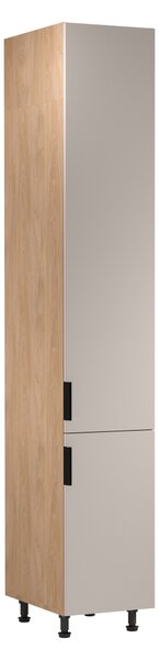 Vysoká kuchynská skriňa SALERNO - šírka 40 cm, dub / béžová