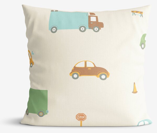 Goldea detská bavlnená obliečka na vankúš - svet autíčok 40 x 40 cm