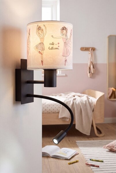 Brilagi - LED flexibilná lampa BOBO 1xE27/25W/230V + LED/3W čierna/biela/ružová/baletky