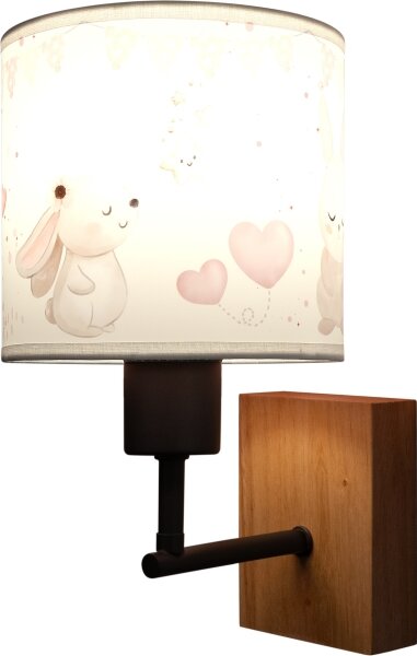 Brilagi - Nástenné svietidlo BOBO WOOD 1xE27/25W/230V dub/čierna/krémová/králičky