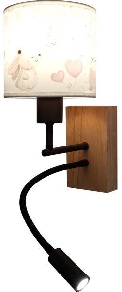 Brilagi - LED flexibilná lampa BOBO WOOD 1xE27/25W/230V + LED/3W dubová/čierna/krémová/kráľovská modrá