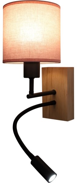 Brilagi - LED flexibilná lampa BOBO WOOD 1xE27/25W/230V + LED/3W dub/čierna/ružová