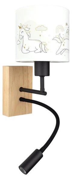Brilagi - LED Flex. lampa BOBO WOOD 1xE27/25W/230V + LED/3W dub/čierna/biela/jedn