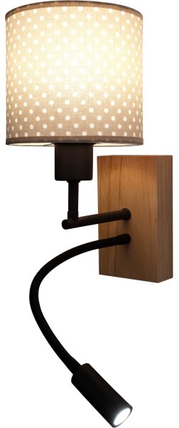 Brilagi - LED Flex. lampa BOBO WOOD 1xE27/25W/230V + LED/3W dub/čierna/béžová/bodkovaná