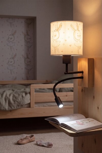Brilagi - LED flexibilná lampa BOBO WOOD 1xE27/25W/230V + LED/3W dub/čierna/biela/král