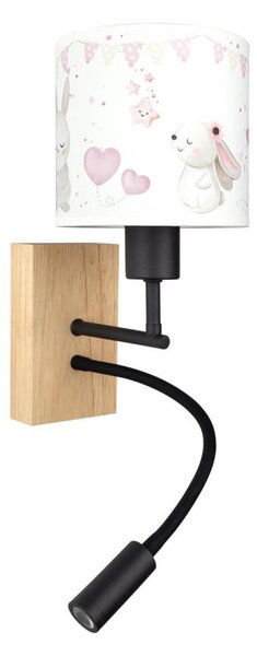Brilagi - LED flexibilná lampa BOBO WOOD 1xE27/25W/230V + LED/3W dubová/čierna/krémová/kráľovská modrá