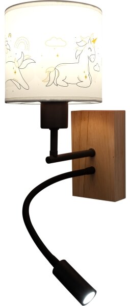 Brilagi - LED Flex. lampa BOBO WOOD 1xE27/25W/230V + LED/3W dub/čierna/biela/jedn