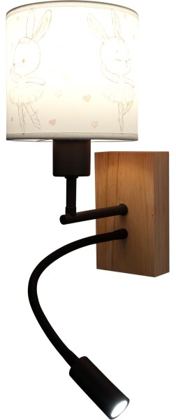Brilagi - LED flexibilná lampa BOBO WOOD 1xE27/25W/230V + LED/3W dub/čierna/biela/král