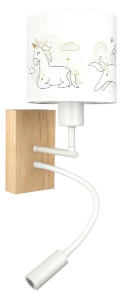 Brilagi - LED flexibilná lampa BOBO WOOD 1xE27/25W/230V + LED/3W dub/biela/jednorožce