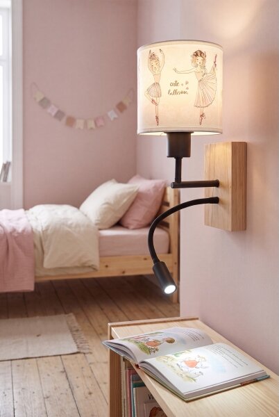 Brilagi - LED flexibilná lampa BOBO WOOD 1xE27/25W/230V + LED/3W, dub/čierna/biela/ružová, balenie