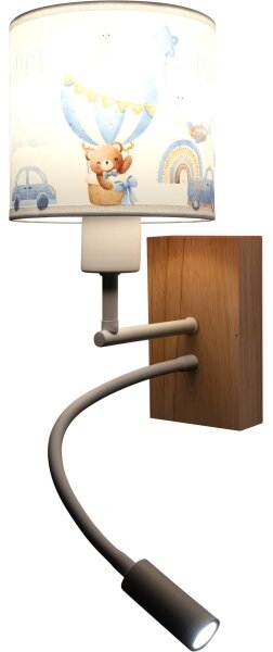 Brilagi - flexibilná LED lampa BOBO WOOD 1xE27/25W/230V + LED/3W dub/biela/modrá/medová