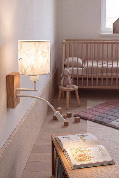 Brilagi - LED flexibilná lampa BOBO WOOD 1xE27/25W/230V + LED/3W dub/biela/zajačiky