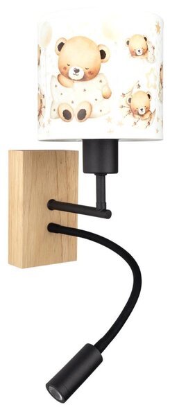 Brilagi - flexibilná LED lampa BOBO WOOD 1xE27/25W/230V + LED/3W dub/čierna/biela/medová