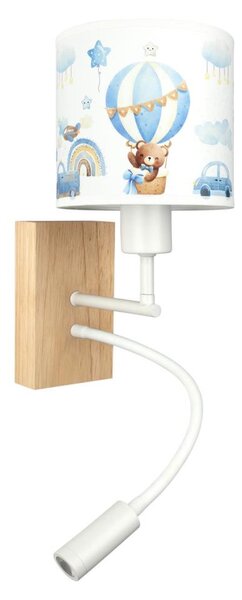 Brilagi - flexibilná LED lampa BOBO WOOD 1xE27/25W/230V + LED/3W dub/biela/modrá/medová