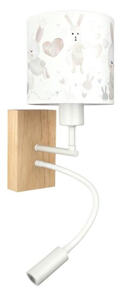 Brilagi - LED flexibilná lampa BOBO WOOD 1xE27/25W/230V + LED/3W dub/biela/zajačiky