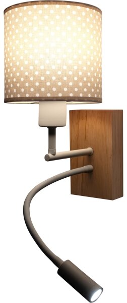 Brilagi - LED Flex. lampa BOBO WOOD 1xE27/25W/230V + LED/3W dubová/biela/béžová/bodkovaná