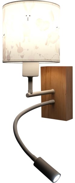 Brilagi - LED flexibilná lampa BOBO WOOD 1xE27/25W/230V + LED/3W dub/biela/zajačiky