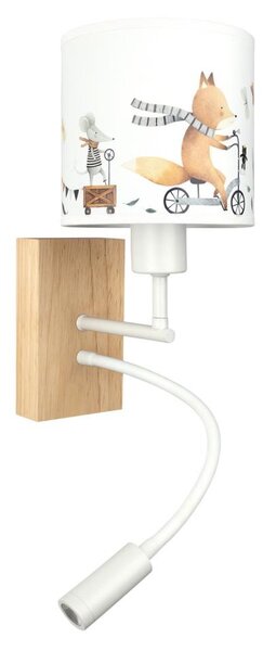 Brilagi - flexibilná LED lampa BOBO WOOD 1xE27/25W/230V + LED/3W dub/biela/zvieratká