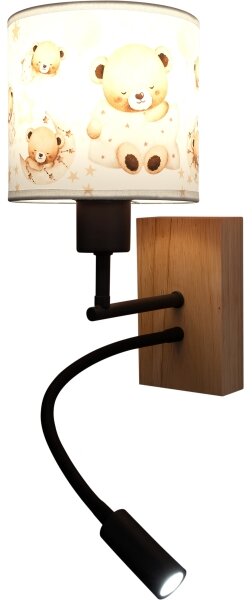 Brilagi - flexibilná LED lampa BOBO WOOD 1xE27/25W/230V + LED/3W dub/čierna/biela/medová