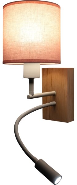 Brilagi - LED flexibilná lampa BOBO WOOD 1xE27/25W/230V + LED/3W dub/biela/ružová