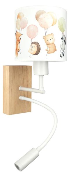 Brilagi - LED flexibilná lampa BOBO WOOD 1xE27/25W/230V + LED/3W dub/biela/zvieratká