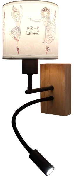 Brilagi - LED flexibilná lampa BOBO WOOD 1xE27/25W/230V + LED/3W, dub/čierna/biela/ružová, balenie