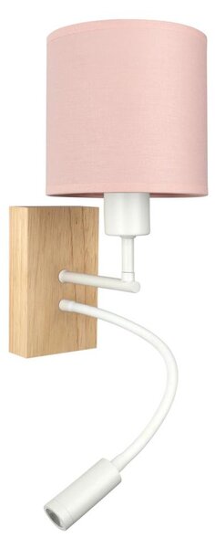 Brilagi - LED flexibilná lampa BOBO WOOD 1xE27/25W/230V + LED/3W dub/biela/ružová