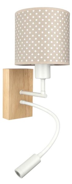 Brilagi - LED Flex. lampa BOBO WOOD 1xE27/25W/230V + LED/3W dubová/biela/béžová/bodkovaná