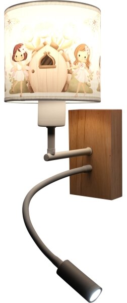 Brilagi - LED flexibilná lampa BOBO WOOD 1xE27/25W/230V + LED/3W dub/biela/ružová/víly