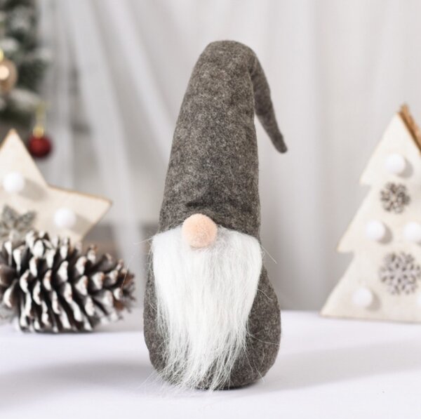 Vianočný škriatok WINTER GNOME 30 cm, sivý