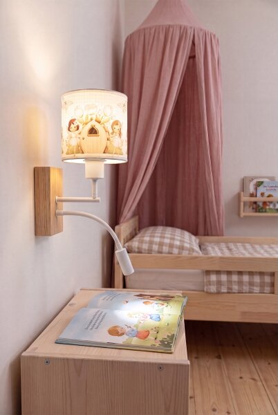 Brilagi - LED flexibilná lampa BOBO WOOD 1xE27/25W/230V + LED/3W dub/biela/ružová/víly