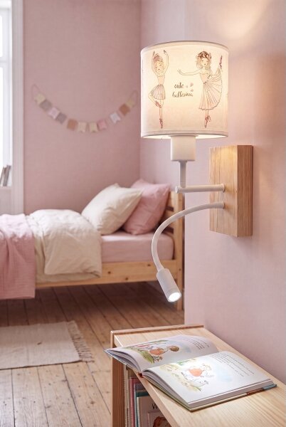 Brilagi - flexibilná LED lampa BOBO WOOD 1xE27/25W/230V + LED/3W dub/biela/ružová/bal