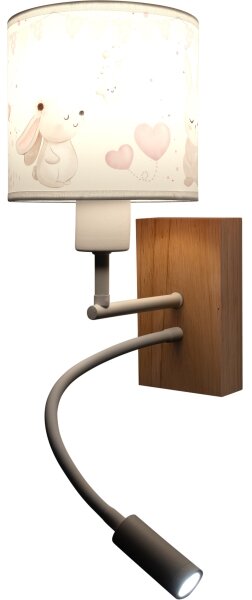 Brilagi - LED flexibilná lampa BOBO WOOD 1xE27/25W/230V + LED/3W dub/biela/krémová/kráľovská