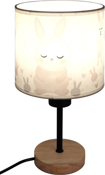 Brilagi - Stolná lampa BOBO WOOD 1xE27/25W/230V dub/čierna/biela/zajačiky