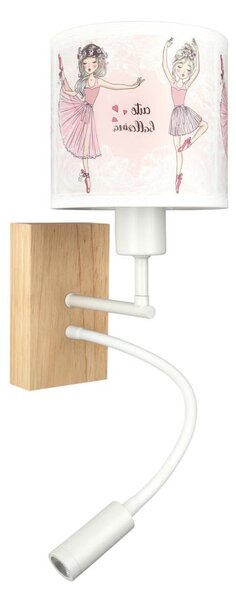 Brilagi - flexibilná LED lampa BOBO WOOD 1xE27/25W/230V + LED/3W dub/biela/ružová/bal