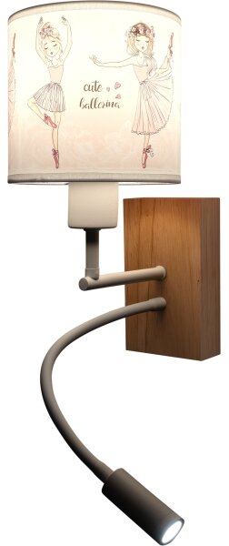 Brilagi - flexibilná LED lampa BOBO WOOD 1xE27/25W/230V + LED/3W dub/biela/ružová/bal