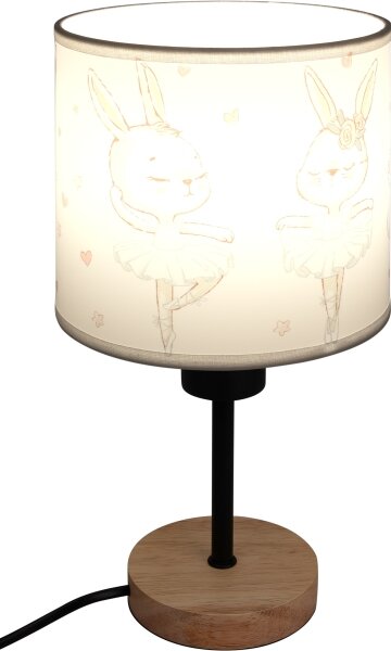 Brilagi - Stolná lampa BOBO WOOD 1xE27/25W/230V dub/čierna/biela/zajačiky
