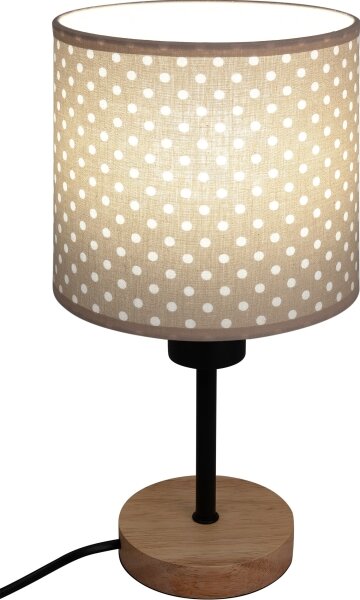 Brilagi - Stolná lampa BOBO WOOD 1xE27/25W/230V dub/čierna/béžová/bodky