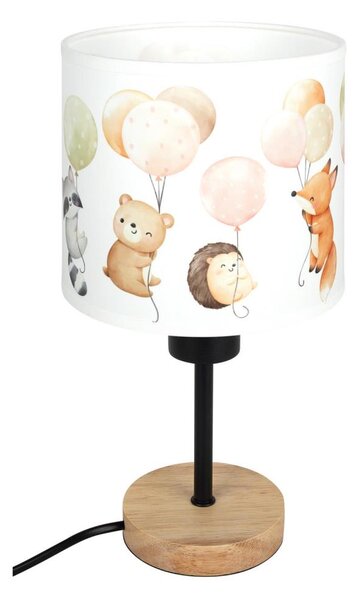 Brilagi - Stolná lampa BOBO WOOD 1xE27/25W/230V dub/čierna/biela/zvieratká