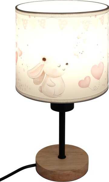 Brilagi - Stolová lampa BOBO WOOD 1xE27/25W/230V dub/čierna/krémová/zajačiky