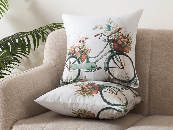 XPOSE® Set obliečok na vankúš BICYKEL (digitálna tlač) 43x43 cm - set 2 ks