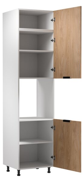 Kuchynská skriňa na vstavanú rúru SALERNO - šírka 60 cm, biela / dub