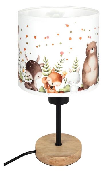 Brilagi - Stolná lampa BOBO WOOD 1xE27/25W/230V dub/čierna/biela/zvieratká