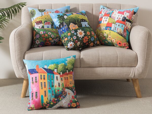 XPOSE® Set obliečok na vankúš DEDINA (digitálna tlač) 43x43 cm - set 4 ks