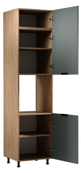 Kuchynská skriňa na vstavanú rúru SALERNO - šírka 60 cm, dub / zelená