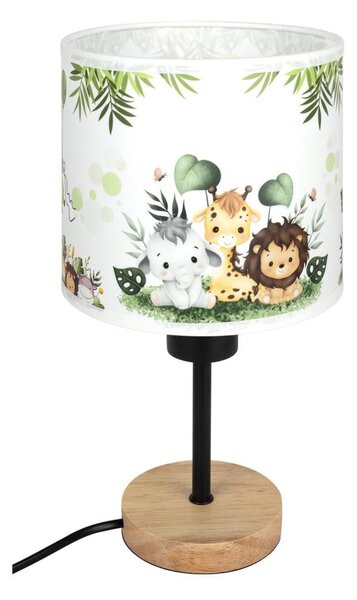 Brilagi - Stolná lampa BOBO WOOD 1xE27/25W/230V dub/čierna/biela/zelená/džungľa