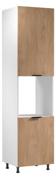 Kuchynská skriňa na vstavanú rúru SALERNO - šírka 60 cm, biela / dub