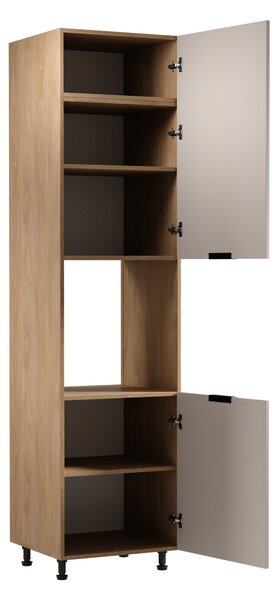 Kuchynská skriňa na vstavanú rúru SALERNO - šírka 60 cm, dub / béžová