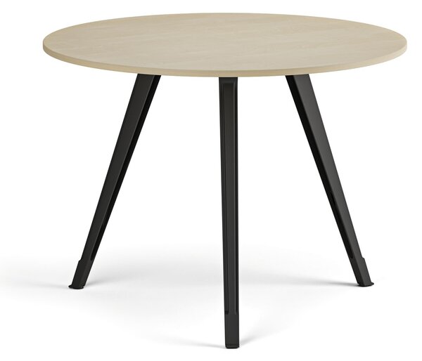 Konferenčný stôl PRIMO ZEN, priemer 100 cm, čierna podnož, breza
