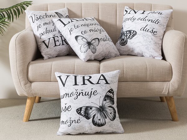 XPOSE® Set obliečok na vankúš MOTIVÁCIA 40x40 cm - set 4 ks